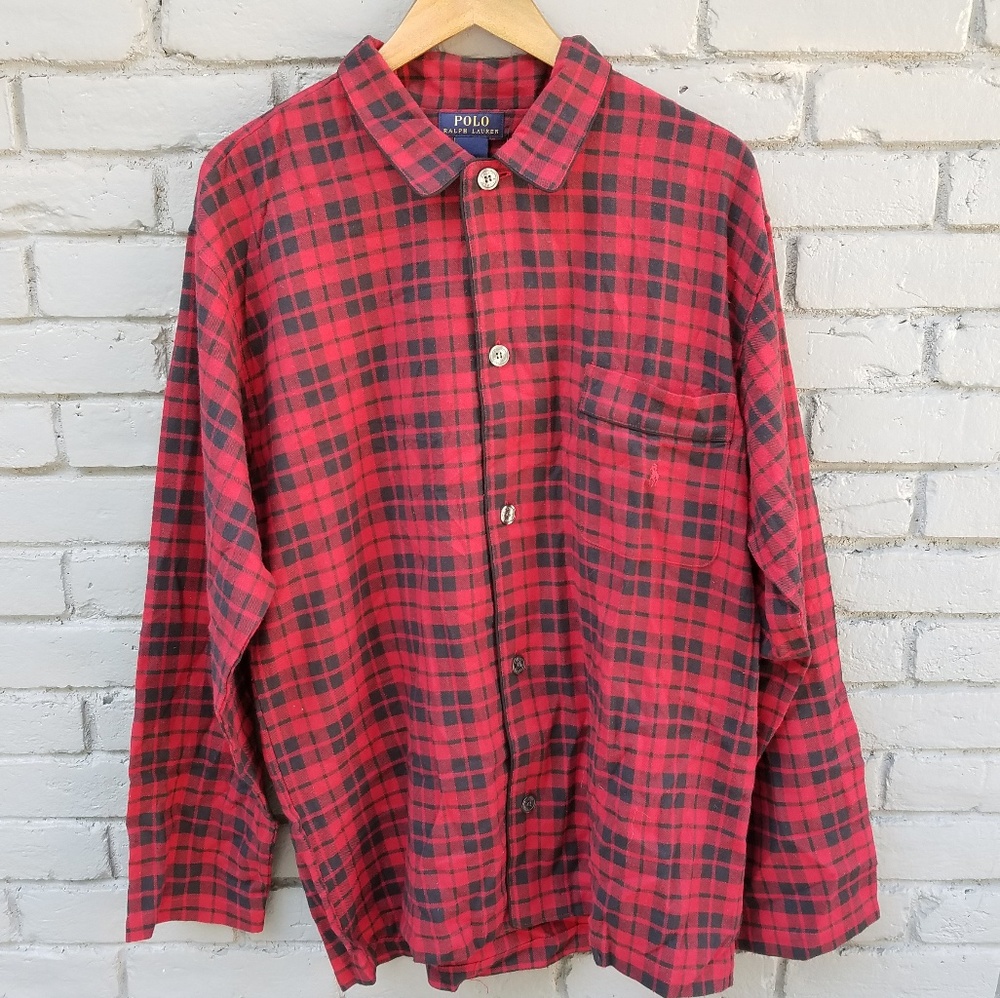 RL Polo Flanel PJ Top - Medium